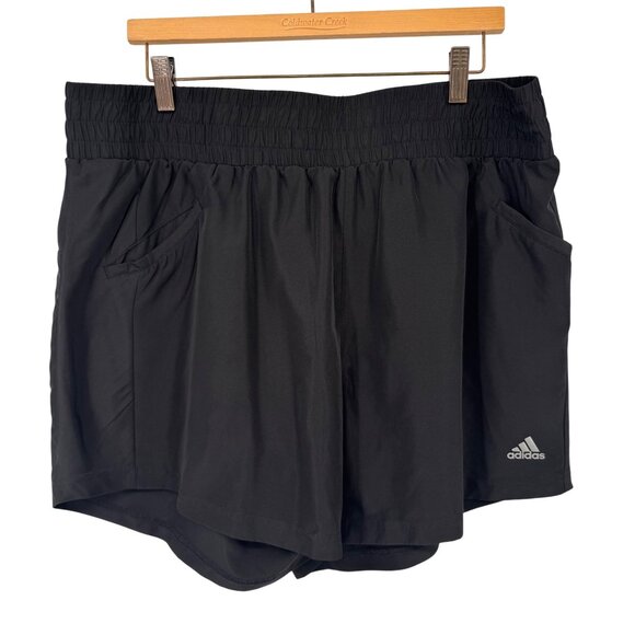 Adidas Womens Black  Shorts Pockets size XL Activewear - Picture 1 of 8